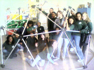 Students construct geodesic dome