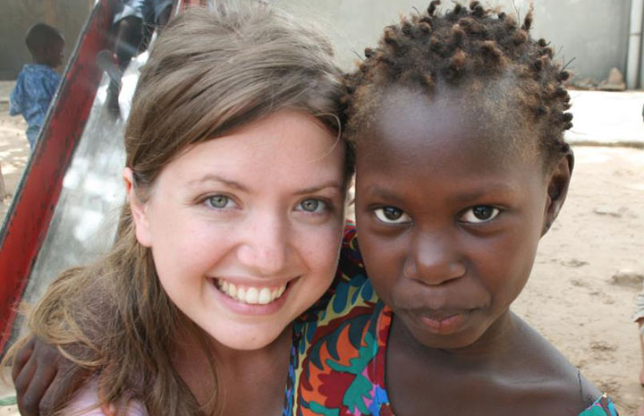 Abby Grow and a girl in Gambia 