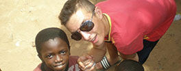 Francis Marchitelli and a Gambian boy